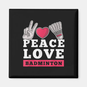 Friedensliebe Badminton Spieler Herz Shuttle Sport Magnet