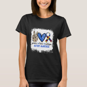Friedensliebe-Band Autismus-Bewusstsein Akzeptiere T-Shirt