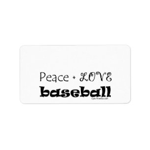 FriedensLiebe-Baseball Adressaufkleber