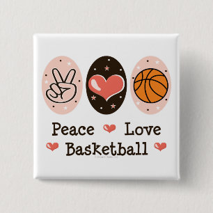 FriedensLiebe-Basketball-Knopf Button