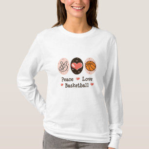 FriedensLiebe-Basketball-langer Hülsen-T - Shirt