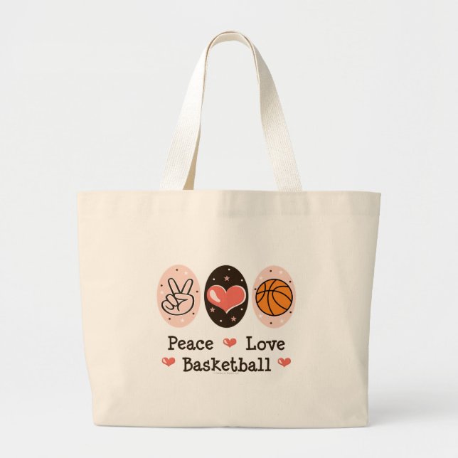 FriedensLiebe-Basketball-Taschen-Tasche Jumbo Stoffbeutel (Vorne)