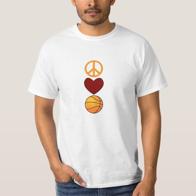 FRIEDENSLiebe-BASKETBALL (vertikal) T-Shirt (Vorderseite)