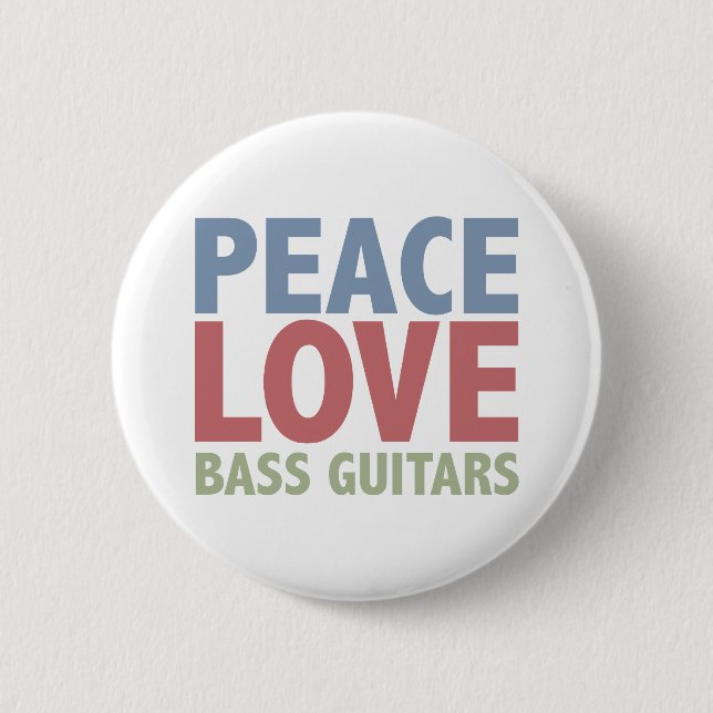 FriedensLiebe-Bass-Gitarren Button (Vorderseite)