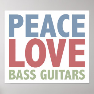 FriedensLiebe-Bass-Gitarren Poster