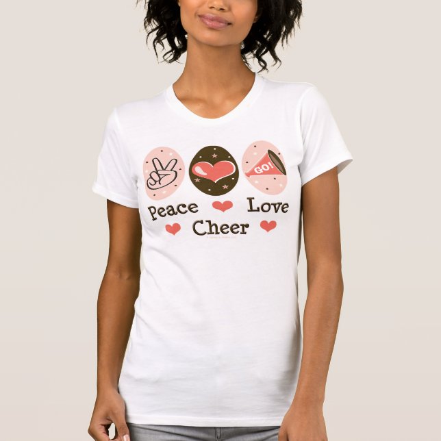 FriedensLiebe-Beifall-Cheerleading Behälter-Spitze T-Shirt (Vorderseite)