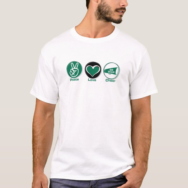FriedensLiebe-Beifall-Grün T-Shirt (Vorderseite)