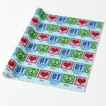 FriedensLiebe-Beschäftigungstherapie-Weihnachten Geschenkpapier<br><div class="desc">Niedliches Verpackungspapier des beruflichen Therapeuten für die Weihnachtsgeschenke,  die ein Friedenszeichen,  ein Herz und ein OT kennzeichnen. FriedensLiebe-Beschäftigungstherapiegeschenkverpackung.</div>