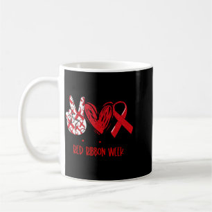 Friedensliebe-Bewusstsein Rote-Schleife-Woche Drog Kaffeetasse