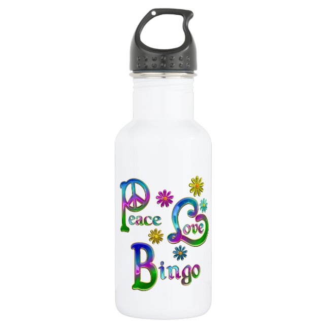 FriedensLiebe-Bingo Trinkflasche (Vorderseite)