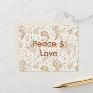 Friedensliebe Bohemian Hippie Sechziger Jahre Pais Postkarte