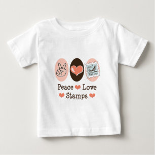 Friedensliebe Briefmarken Porto Briefmarke Baby T- T-shirt