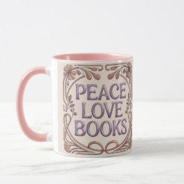 Friedensliebe-Bücher-Rosa-Kombitasse Tasse