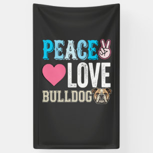 Friedensliebe Bulldogge Vektor Banner