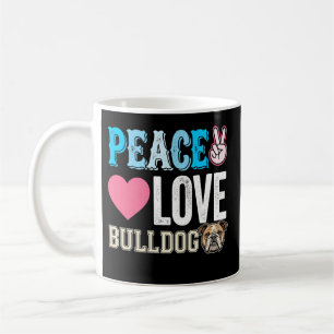 Friedensliebe Bulldogge Vektor Kaffeetasse