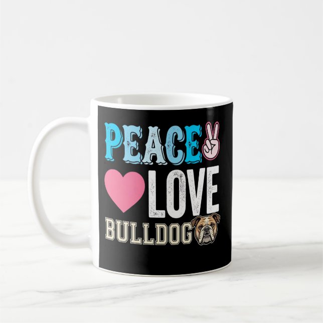 Friedensliebe Bulldogge Vektor Kaffeetasse (Links)
