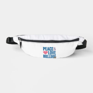 Friedensliebe Bulldogge Vintage Hundeshirt Design Bauchtasche