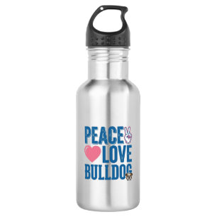 Friedensliebe Bulldogge Vintage Hundeshirt Design Edelstahlflasche