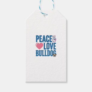 Friedensliebe Bulldogge Vintage Hundeshirt Design Geschenkanhänger