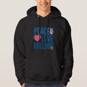 Friedensliebe Bulldogge Vintage Hundeshirt Design Hoodie