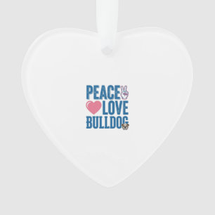 Friedensliebe Bulldogge Vintage Hundeshirt Design Ornament
