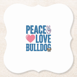 Friedensliebe Bulldogge Vintage Hundeshirt Design Untersetzer