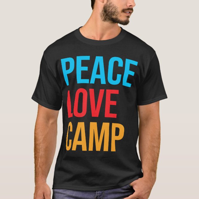 Friedensliebe Camping-Camperfreunde T-Shirt (Vorderseite)