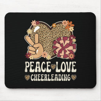 Friedensliebe Cheerleading Liebhaber Leoparden-Dru Mousepad