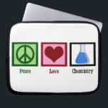 FriedensLiebe-Chemie Laptopschutzhülle<br><div class="desc">Ein Friedenszeichen,  Herz und ein Chemiebecher benutzt in einem Wissenschaftsexperiment verwendet von den Wissenschaftlern.</div>