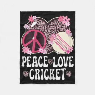 Friedensliebe Cricket Liebhaber Leoparden Druck Fr Fleecedecke