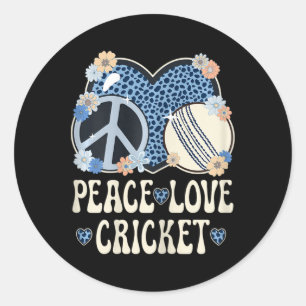 Friedensliebe Cricket Liebhaber Outfit Gepard Druc Runder Aufkleber