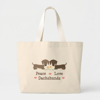FriedensLiebe-Dackel-Taschen-Tasche Jumbo Stoffbeutel