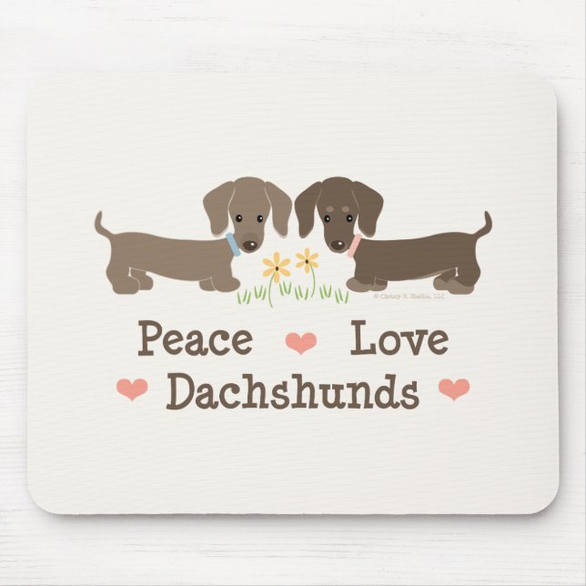 FriedensLiebe-Dackeln Mousepad (Vorne)