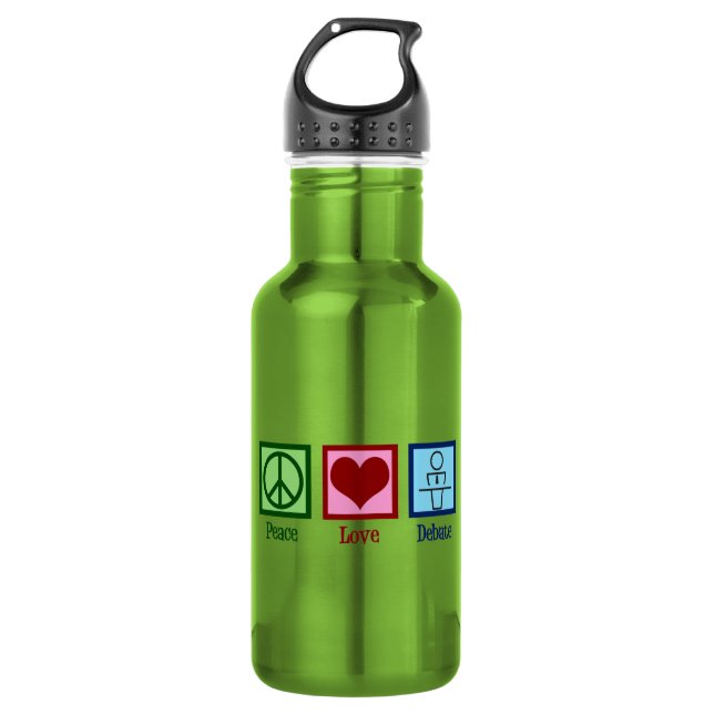 FriedensLiebe-Debatten-Team Edelstahlflasche (Vorderseite)