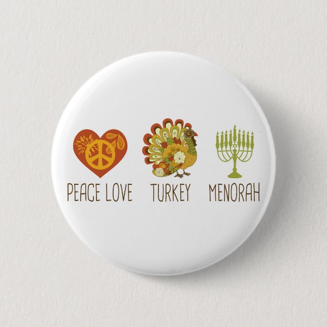 FriedensLiebe die Türkei Menorah Button (Vorderseite)