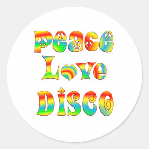 FriedensLiebe-Disco Runder Aufkleber