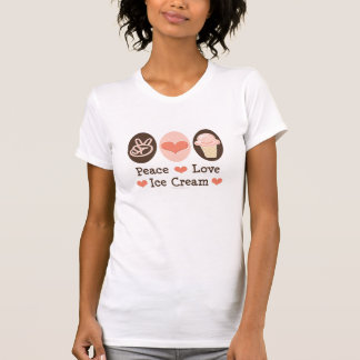 FriedensLiebe-Eiscreme-beunruhigtes T-Shirt
