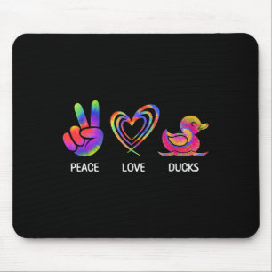 Friedensliebe Enten Tie Dye Süße Entenliebhaber Mousepad