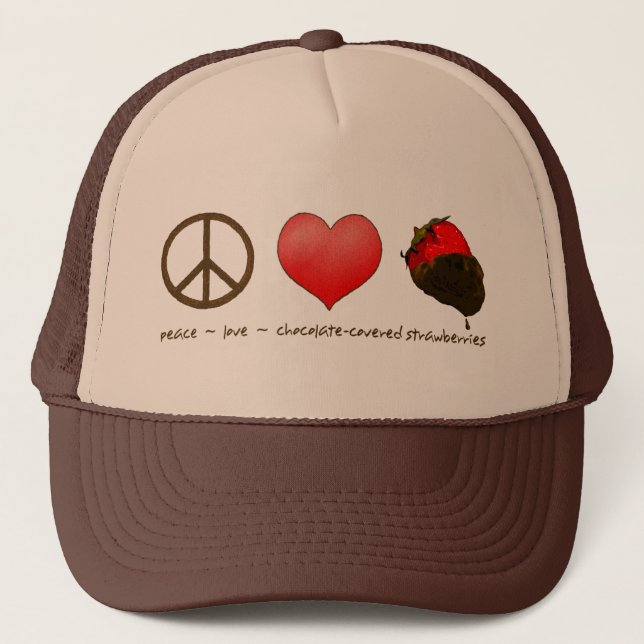FriedensLiebe-Erdbeeren Truckerkappe (Vorderseite)