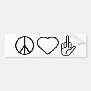 FriedensLiebe F weg vom Autoaufkleber