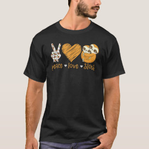 Friedensliebe Faultier Handzeichen Herz Faultier T-Shirt