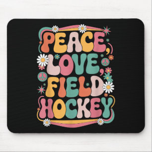 Friedensliebe Feldhockey 70er Hippie Retro Feldhoc Mousepad
