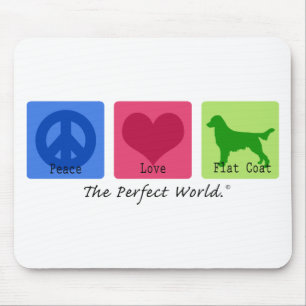 FriedensLiebe-flacher Mantel-Retriever Mousepad