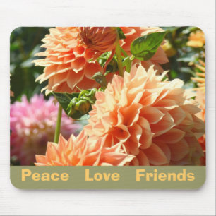 Friedensliebe Freunde Mauspad Geschenke Dahlie Blu