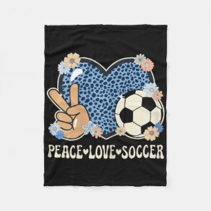Friedensliebe Fußball Liebhaber Outfit Gepard Druc Fleecedecke