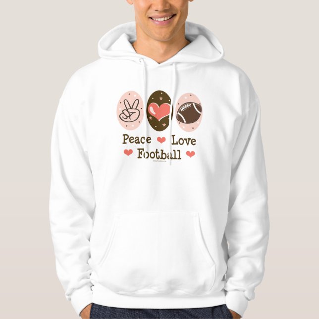 FriedensLiebe-Fußball-mit Kapuze Sweatshirt (Vorderseite)