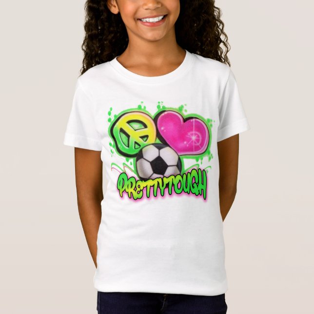 FriedensLiebe-Fußball-T-Shirt T-Shirt (Vorderseite)