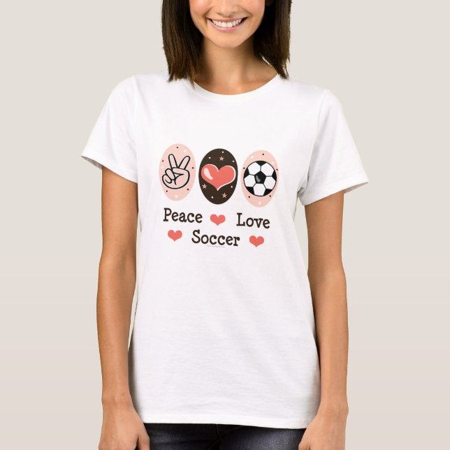 FriedensLiebe-Fußball-T-Shirt T-Shirt (Vorderseite)