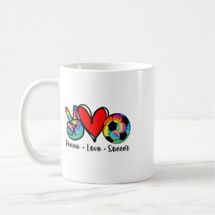 Friedensliebe Fußball Tie Dye Design Frauen Teenag Kaffeetasse