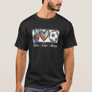Friedensliebe Fußball Tie Dye Hübscher Fußball T-Shirt